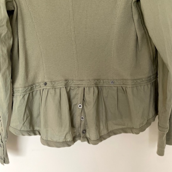 Sandwich from Anthropologie Army Green Ribbed Back Button Up Shirt - Picture 7 of 9
